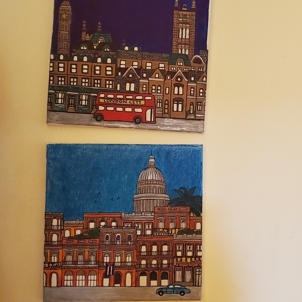 4 piece colored canvas set